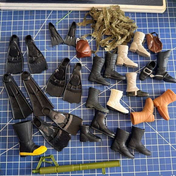 GI JOE vintage 12” figure accessory shoes boots footwear bundle 208  20281 - Picture 1 of 2